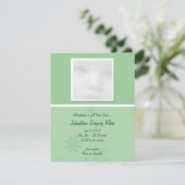 Groene Baby-aankondigingskaarten Aankondiging (Staand voorkant)