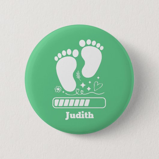 groene Baby-belasting Ronde Button 5,7 Cm (Voorkant)