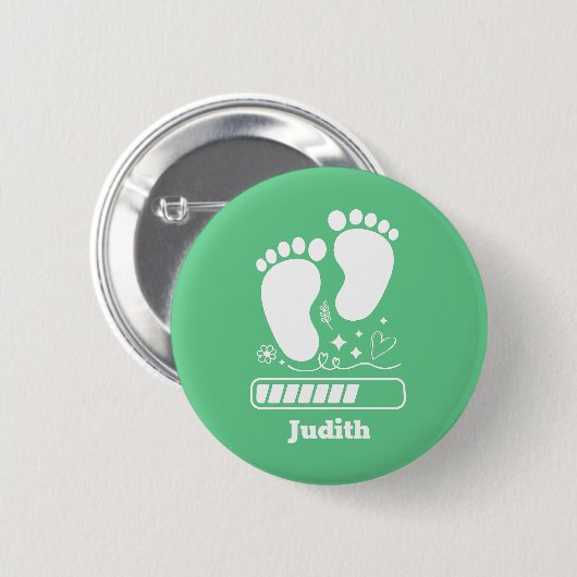 groene Baby-belasting Ronde Button 5,7 Cm (Voorkant /achterkant)