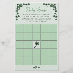 Groene Baby Bingo Spel St Patrick's Day Baby showe