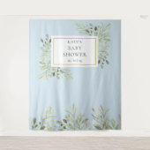 Groene Baby Boy Blue Shower Fotohal achtergrond Wandkleed (Voorkant)