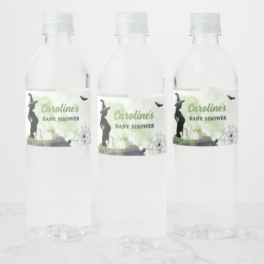 Groene Baby Brewing Witch Baby shower Waterfles Etiket (Flessen)