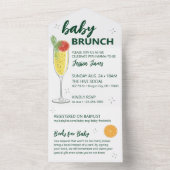 Groene Baby Brunch Uitnodiging - Scheur uit voor b (Binnen)