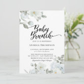 Groene baby brunch uitnodigingen (Staand voorkant)