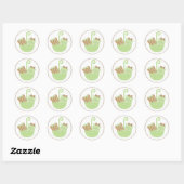 Groene Baby cadeaus in het Baby shower Umbrella Ronde Sticker (Vel)