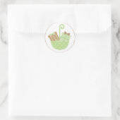 Groene Baby cadeaus in het Baby shower Umbrella Ronde Sticker (Tas)