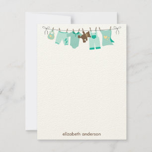 Groene Baby ClotheslineDankuwel Nota's Kaart