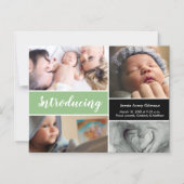 Groene Baby die de collage van de manuscriptfoto i Magnetische Uitnodiging (Voorkant)