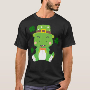 Groene baby dinosaurus c St Patrick's dag geluksza T-shirt