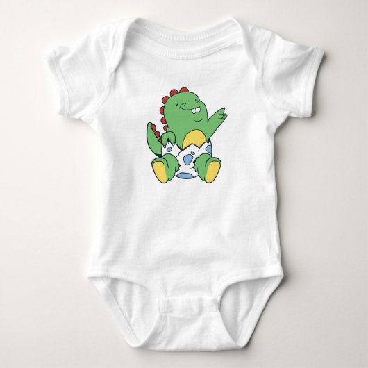 Groene baby dinosaurus komt uit het ei romper (Voorkant)