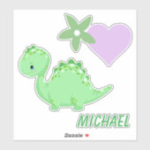 Groene Baby Dinosaurus Sticker (Vel)
