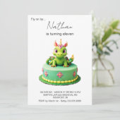 *~* Groene Baby Dragon Foto AP88 Verjaardagsfeest Kaart (Staand voorkant)