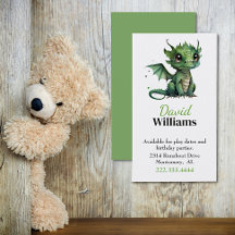Groene Baby Dragon Kinderkaart