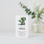 Groene Baby Dragon Kinderkaart Contactkaartje (Staand voorkant)