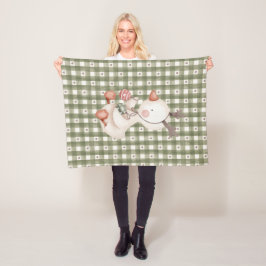 Groene Baby fleece deken met kerstkarakters
