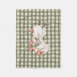 Groene Baby fleece deken met kerstkarakters