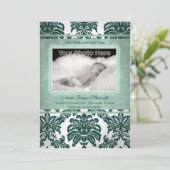  groene baby foto aankondiging (Staand voorkant)