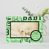  groene baby fotoaankondigingen aankondiging (Staand voorkant)