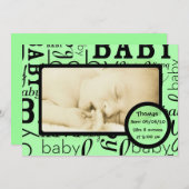  groene baby fotoaankondigingen aankondiging (Voorkant / Achterkant)