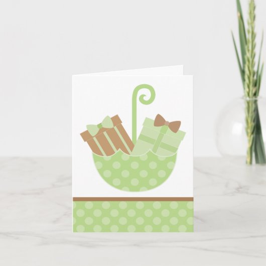 Groene baby geschenken in paraplu kaart (Voorkant)