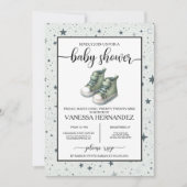 Groene Baby Hoge Topjes Baby shower Kaart (Voorkant)