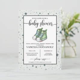 Groene Baby Hoge Topjes Baby shower Kaart