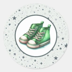 Groene Baby Hoge Topjes Baby shower Ronde Sticker