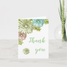 Groene Baby in Bloom Blank Inside Thank You Notes