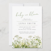 Groene Baby in Bloom Bloemen Wildflower Baby showe Kaart (Voorkant)