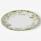 Groene Baby in Bloom Bloemen Wildflower Baby showe Papieren Bordje (Gekanteld)