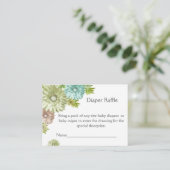 Groene Baby in Bloom Brunch Douche Luier Raffle Informatiekaartje (Staand voorkant)