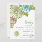 Groene Baby in Bloom Brunch Douche Uitnodiging (Voorkant)