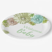 Groene Baby in Bloom Brunch Shower Papieren Bordje (Gekanteld)