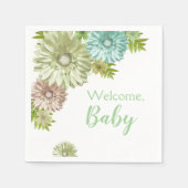 Groene Baby in Bloom Brunch Shower Servet (Voorkant)