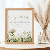 Groene Baby in Bloom Wildflower Buik Gissen Spel Poster