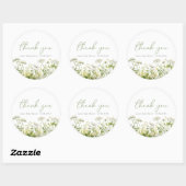 Groene Baby in Bloom Wildflower Douche Favor Ronde Sticker (Vel)