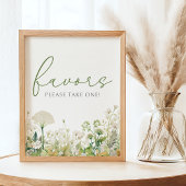 Groene Baby in Bloom Wildflower Douche Favor Sign Poster