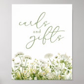 Groene Baby In Bloom Wildflower Kaarten en geschen Poster (Voorkant)