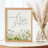 Groene Baby In Bloom Wildflower Kaarten en geschen Poster