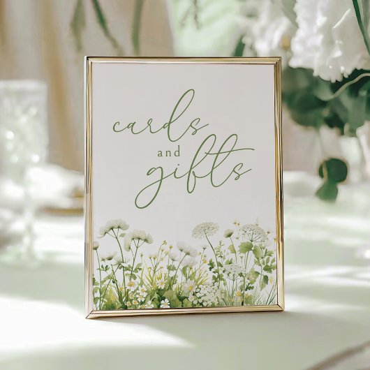 Groene Baby In Bloom Wildflower Kaarten en geschen Poster