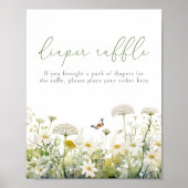 Groene Baby in Bloom Wildflower Luier Raffle Poster (Voorkant)
