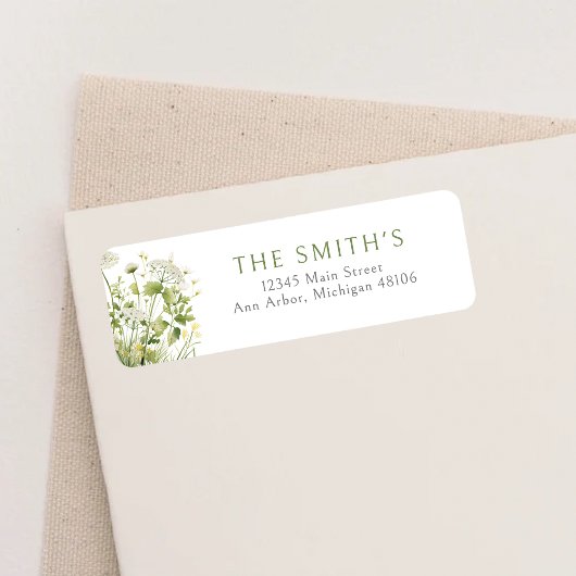 Groene Baby in Bloom Wildflower retouradres Etiket