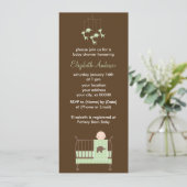 Groene Baby in het Baby shower van Wieg Kaart (Staand voorkant)