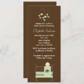 Groene Baby in het Baby shower van Wieg Kaart (Voorkant / Achterkant)