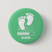 Groene Baby Laden Ronde Button 5,7 Cm (Voorkant)