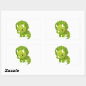 Groene baby Leuke Dinosaurus cartoon Rechthoekige Sticker (Vel)