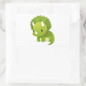 Groene baby Leuke Dinosaurus cartoon Rechthoekige Sticker (Tas)