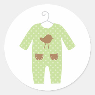 Groene Baby Outfit Baby shower Stickers