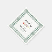 Groene Baby-Q BBQ Paar Baby shower Servet (Hoek)