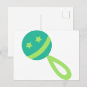 groene baby rammelaar briefkaart (Voorkant / Achterkant)